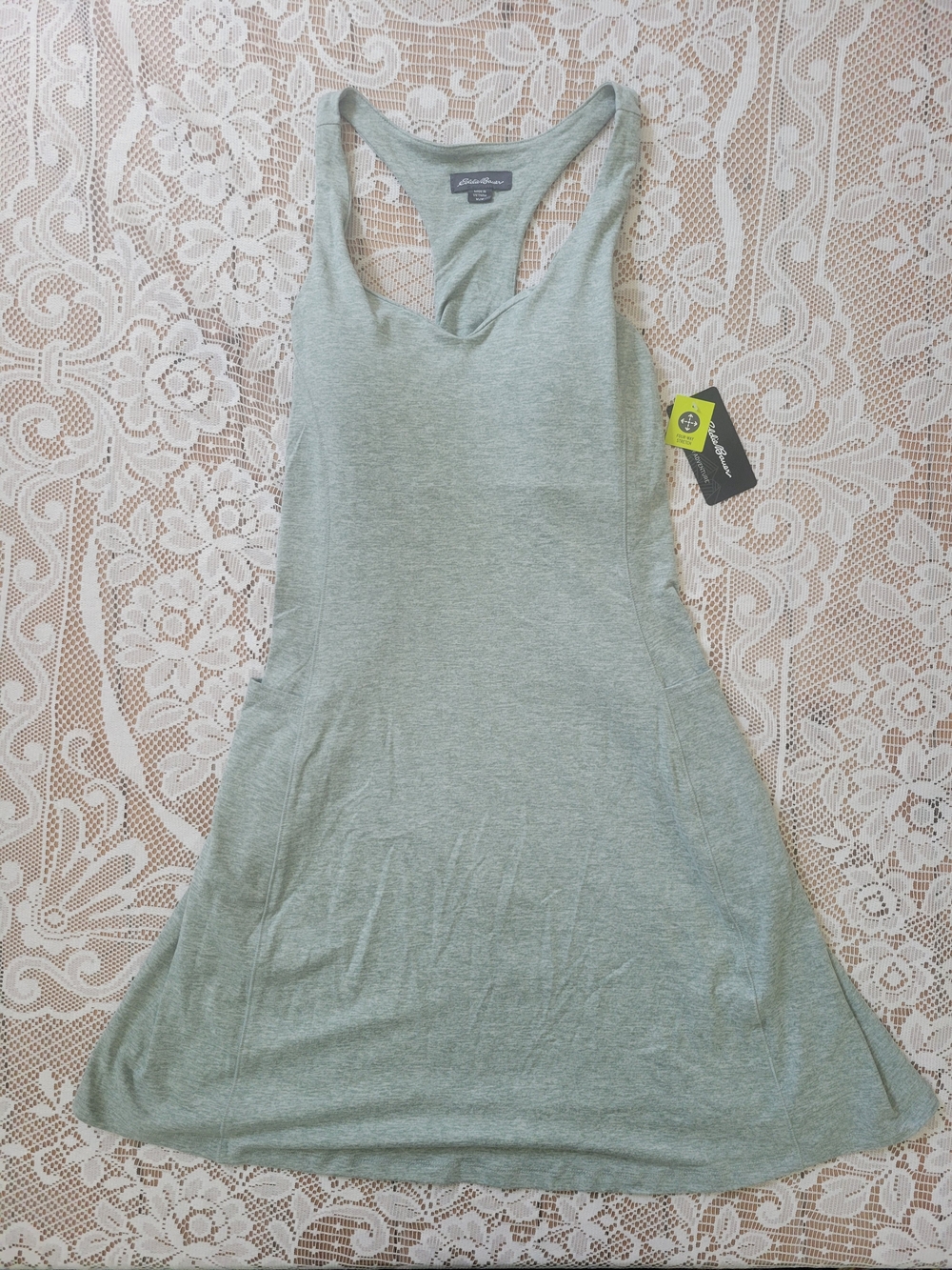 NWT -- EDDIE BAUET Sage Green Racerback A-Line Dress | Size: M